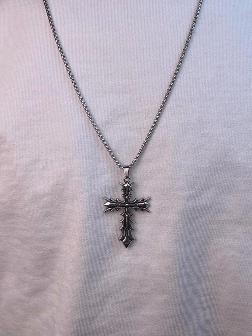 Silver Cross Pendant Necklace